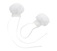 Vaguelly Lot de 2 Mini Toques de Chef Blanches pour Poupées 10-15 Cm en Peluche Douce avec Élastique et Ruban, Accessoire la Cuisine Décoratif pour Jeux de Rôle et Déguisement Cuisinier
