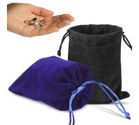 Vaguelly Lot de 2 Paquet à Cordon en Peluche Noire pour Cube Puzzle Fermeture Coulissante, Rangement Polyvalent et Protection Pratique pour Jouets et Câbles