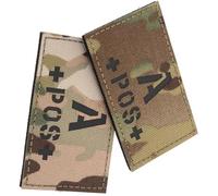 Vaguelly Lot de 2 Patchs Réfléchissants pour Groupe Sanguin A Positif Camouflage en Nylon Pratiques pour Uniformes et Gilets Tactiques