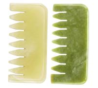 Vaguelly Lot De 2 Peignes De Massage En Jade Pour Cuir Chevelu Appareil De Massage Pour Les Du Cuir Chevelu Peigne Pour Homme Chauve Kit De Fascia Portable Peigne À