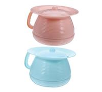 Vaguelly Lot De 2 Pots De Chambre Avec Couvercle, Seau Urinoir Portable En Plastique, Adultes Et Enfants, Seau À Pipi, Bouteille Urinoir De Chevet