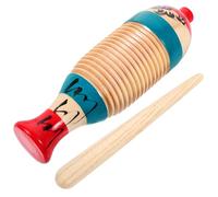 Vaguelly Lot de 2 Sets de Guiros en Bois Forme Poisson et Grenouille, Instrument de Percussion Guiro pour Débutants avec Baguettes, Musical Éducatif pour Garçon et Filles, Instrument