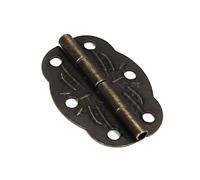 Vaguelly Lot de 20 Charnières Miniatures Vintage en Fer Gravé 6 Trous 30X21 MM Couleur Bronze Charnières à Bout Droit pour Tiroirs Armoires et Boîtes Décoratives Quincaillerie