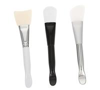 Vaguelly Lot de 3 Applicateurs de Masque de Boue en Silicone Souple Cuillère, Taille Moyenne, pour Soins du Visage, Utilisation à Domicile Voyage, Couleur Noire et Couleur Aléatoire