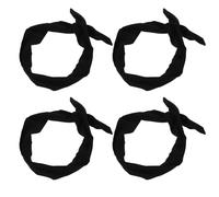 Vaguelly Lot de 4 Bandeaux Noués pour Cheveux Noirs en Polyester et Fer, Forme Ajustable, Doux Peau, Style Élégant et Raffiné, pour Spa et Sport