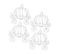 Vaguelly Lot De 4 Calèches Citrouilles En Métal En Forme De Calèche Pour Bonbons Statues D'Halloween En Fer Blanc