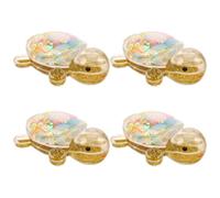 Vaguelly Lot de 4 jouets tortues à mouvement liquide : figurines 3D en forme d'animaux marins, paysage de sable sensoriel, décorations pour piscine, aquarium, aquarium, art du sable, océan,