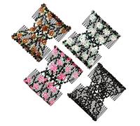 Vaguelly Lot de 4 Peignes à Cheveux Doubles en Acier Robuste Perles Décoratives Extensibles et Polyvalents pour Femmes et Filles Accessoire Coiffure Élégant pour Fixation Confortable au