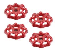 Vaguelly Lot de 4 Poignées de Vanne en Fer Rouge, Volant Manuel Fiable et Pratique pour Remplacement, Adapté aux Raccords de Tuyauterie D'eau et Usage Industriel