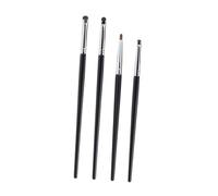 Vaguelly Lot De 4 Set De Pinceaux à Maquillage Yeux Petite Taille, Pinceaux Eyeliner De Précision En Poils De Martre, Kit Portable Pour Maquillage Femme, Usage Professionnel Et Quotidien
