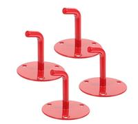 Vaguelly Lot de 4 Supports Muraux en Fer Rouge pour Extincteurs Co2 de 2 à 9 Kg Crochet de Fixation Antidérapant Résistant à la Corrosion pour Chantier École et Magasin
