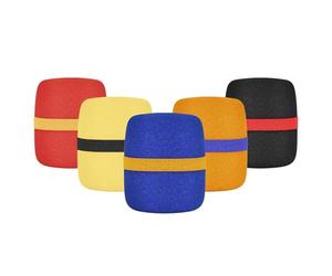 Vaguelly Lot de 5 Housses de Microphone en Éponge Colorées Effet Protecteur et Anti-projections, Accessoire pour Studio et Performances Couleur Aléatoire