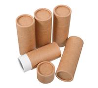 Vaguelly Lot De 5 Tubes En Papier Kraft 20 Ml Boîte Cylindrique Couvercle Emballage Flacons Huiles Essentielles Récipient Aromathérapie Portable Usage Voyage