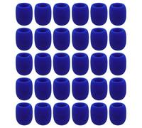 Vaguelly Lot de 50 Bonnettes Anti-Vent en Mousse Bleue pour Microphone à Main et Casque Protection Jetable Poussière et Humidité Compatible Scène et Karaoké Manchon Élastique
