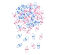 Vaguelly Lot de 50 mini tétines en acrylique pour bébé : tétines transparentes pour baby shower - Décorations de fête pour révéler le du bébé, pour des cadeaux d'anniversaire à faire