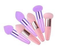 Vaguelly Lot De 6 Éponges à Maquillage Champignon Multifonctionnelles 3 Pcs Petits Stylos Cosmétiques Portables Pour Femmes Usage Quotidien Professionnel Rose Et Violet
