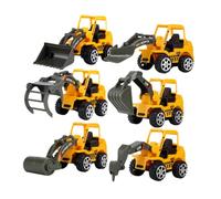 Vaguelly Lot de 6 Mini Véhicules de Chantier pour Garçon et Filles Camions et Pelleteuses en Plastique Jouets D’Éveil Adaptés aux Tout-Petits Développement Motricité Fine et Créativité