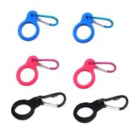 Vaguelly Lot de 6 Porte-Bouteilles Portables en Silicone Mousquetons Élastiques Clips de Transport pour Bouteilles D’Eau Compatibles Paquet à Dos pour Voyage et Couleur Aléatoire