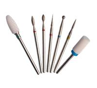 Vaguelly Lot De 7 Forets à Ongles En Alliage Tungstène, Taille Standard, Pour Manucure Et Nail Art, Embouts Pour Cuticules, Usage Salon Et Personnel