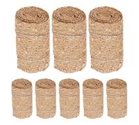 Vaguelly Lot de 8 Mini-balles de Foin, Petites Figurines Miniatures en Paille, Fausse Paille, pour décoration de Mini Maison, Jardin, Bricolage, récolte d'automne, Artisanat, Marron Clair