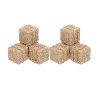 Vaguelly Lot de 8 Mini Meules de Foin Carrées 2x2x2 Cm en Fausse Paille Corde, Décorations Rustiques pour Maison de Poupée, Accessoires DIY pour Scènes Agricoles, Fêtes Automne et Noël