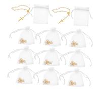 Vaguelly Lot De Mini Chapelets Avec Croix De Perles Religieuses - Chapelet De Perles En Forme De Croix Pour Femmes, Adolescentes, Filles, Bijoux Religieux Catholiques