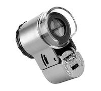 Vaguelly Loupe de Poche pour Bijoux 50x Lumière LED Intégrée, Microscope Portable Multifonction en Abs et Acrylique, Détecteur de Devises Compact pour Inspection Détaillée, Usage Voyage