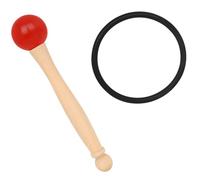 Vaguelly Maillet de Bol Chantant en Cristal Manche en Bois et Tête en Caoutchouc, Léger et Pratique, Équipé D'un Anneau en Caoutchouc pour Étudiants et Débutants