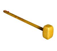 Vaguelly Marteau de Massage pour Soulager la Fatigue et Stimuler la Circulation Sanguine Manche Long en Bois Jaune Outil de Massage Manuel