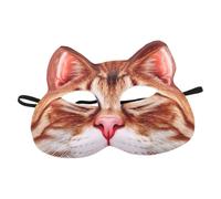Vaguelly Masque de Chat Demi Visage Réaliste pour Cosplay Halloween et Confortable Accessoire Réutilisable pour Adultes