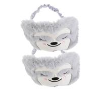 Vaguelly Masques De Sommeil Garçon Et Filles Doux En Peluche à Motifs Animaux, Lot De 2, Taille Garçon Et Filles, Occultant Respirant, Pour Sieste à La Maison L'école, Gris Motif Singe