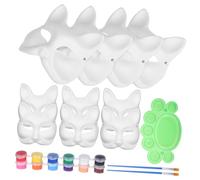 Vaguelly Masques Papier Renard à Décorer Kit DIY avec et Pinceaux pour Halloween Fête et Adultes