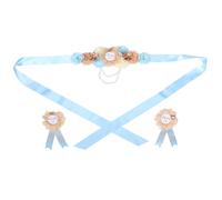Vaguelly Maternity Sash and Set Pour Shower Ensemble De Corsage Daddy Et Mommy to Be Avec Ceinture Fleurie Et Éléments Photo Pour Fête De Grossesse