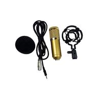 Vaguelly Microphone à Condensateur Doré Double Couches Mesh Élastique Haute Sensibilité Et Faible Bruit Connecteur XLR Broches pour Conférence Enregistrement Vocal Et Podcast