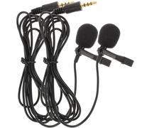 Vaguelly Microphone Cravate Portable 3,5 Mm Noir sans Batterie pour Enseignants en Classe, Lot de 2 Pièces Clip en Aps et Mousse pour Enregistrement et Interview