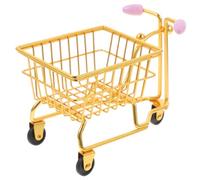 Vaguelly Mini Chariot de Courses Décoratif en Fer Doré, Support de Séchage pour Éponge Maquillage, Léger et Réutilisable, Adapté la Coiffeuse, Rangement Pratique pour Produits de Beauté,