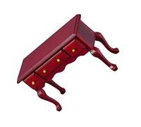 Vaguelly Mini modèle de Maison Petits Cadres Vintage Cadres Photo Anciens décor d'or Support de Boule de Quartz Maquette Bois Table de poupée en Bois Accessoires de modèles de Meubles Rouge