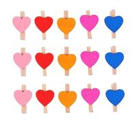Vaguelly Mini Pinces à Linge en Cœur 100Pcs Pinces à Mémo Décoratives Structure Robuste Design Romantique pour Photos et Collations