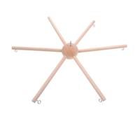 Vaguelly Mobile en Bois Décoratif à 6 Bras Rond, Cadre Mobile en Bois Robuste, Kit DIY Multi-fixation, pour Chambre D'garçon et Filles et Berceau, Support Stable à Six Pieds Ajustable