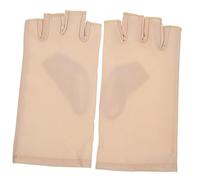 Vaguelly Moufles De Manucure à Ongles Sans Doigts Beige Protection Anti-uv Confortables Polyvalents Pour Manucures Au Gel Et Soins Des Mains En Extérieur