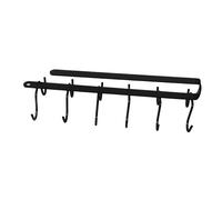 Vaguelly Organisateur de Tasses Suspendu Support à Crochets pour Tasses de Cuisine avec Crochets Noir Rangement Pratique Sous Armoire pour Ustensiles et Serviettes