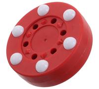 Vaguelly Palet D'entraînement Roller Hockey Extérieur en Plastique Robuste, Petit Palet Rouge à Points Blancs pour Hockey sur Glace, Accessoire Polyvalent pour Entraînement et Compétition