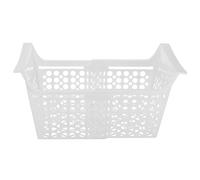 Vaguelly Panier de Longueur Coffre Congélateur Extensible pour Rangement de en Plastique Blanc Mécanisme Ajustable et Trous de Drainage Inférieurs pour Organiser Aliments