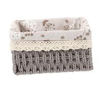 Vaguelly Panier de Rangement Tissé avec Doublure Tissu Organisateur Moderne pour Bureau et Maison pour Cosmétiques Accessoires et Articles Divers