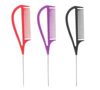 Vaguelly Peigne à queue de rat, peignes de coiffure de salon métalliques, lot de 3 pièces, séparation précise, pour coiffure salon et tressage, pour amateurs de cheveux DIY et usage