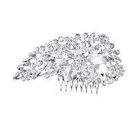 Vaguelly Peigne de cheveux de mariage hair charms hair toppers décoration épingles à cheveux strass pour femmes bandeaux casque accessoires de cheveux de mariage peigne de mariée Silver