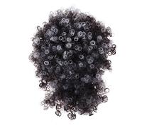 Vaguelly Perruques Afro Bouclées Pour Femmes Taille Moyenne Gris Foncé Volumineuses Avec Frange Perruques Synthétiques De Fête Cosplay Usage Quotidien