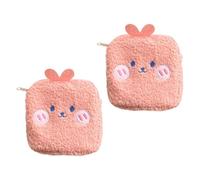 Vaguelly Petite Pochette de Rangement en Peluche Rose pour Serviettes Hygiéniques 2pcs, Portable et Élégante, pour Filles en Extérieur ou Bureau