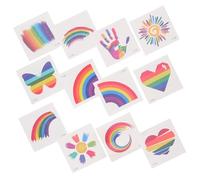 Vaguelly Pièces Autocollant de visage arc-en-ciel fierté autocollants en vrac UV temporaires tatouge temporaire autocollants arc-en-ciel pour les enfants fierté stickers