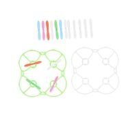 Vaguelly Pièces de Rechange pour Quadricoptère Rc 4 Ensembles de Pales Sens Horaire/Antihoraire en Plastique ABS 2 Protections Pare-Chocs D’Hélice Vert-Blanc Accessoires de Remplacement